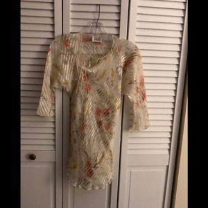 VINTAGE Julio Silk Cream/Orange Floral Top/Blouse